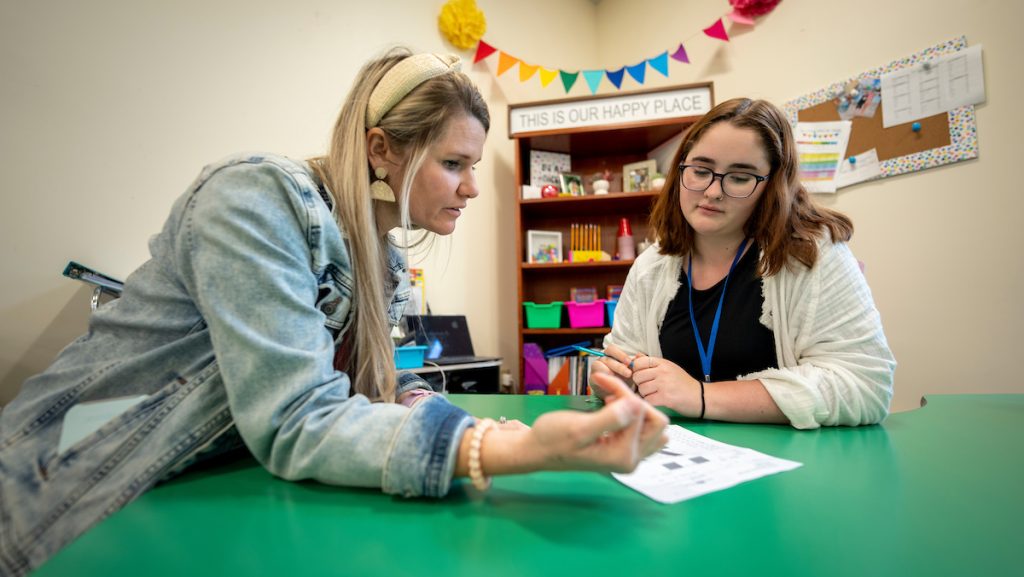 A photo of a student teacher